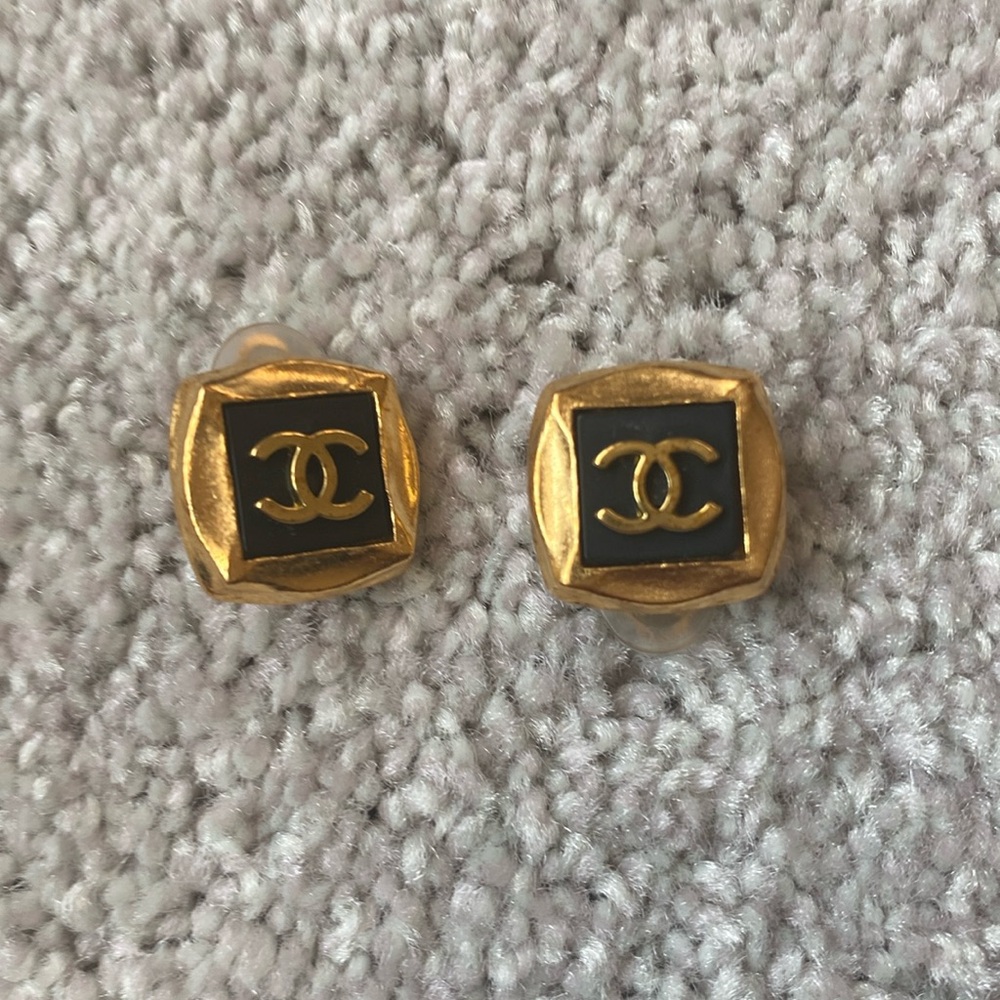 Authentic vintage clip on CC  chanel earrings